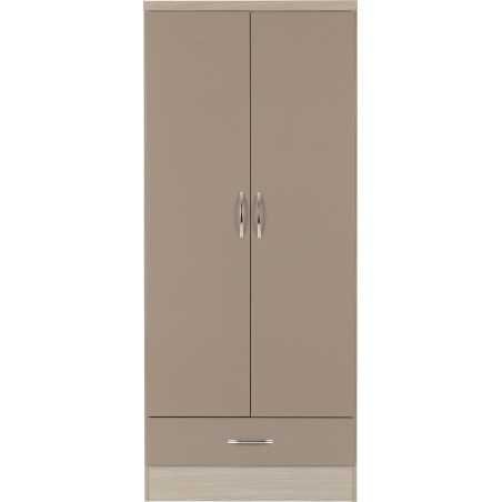 Nevada 2 Door 1 Drawer Wardrobe - Buy Wardrobe Online | Modern Furniture USA & Gulf
