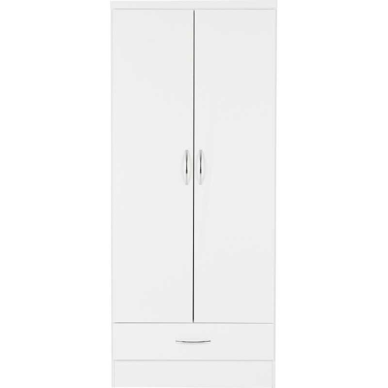 Nevada 2 Door 1 Drawer Wardrobe - Buy Wardrobe Online | Modern Furniture USA & Gulf