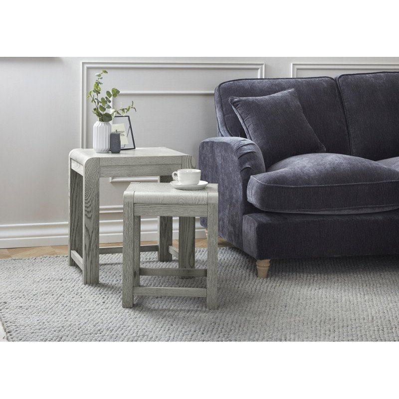 Tulip Nest of Tables – Grey Stain Oak - Buy Furniture Online | Modern Furniture USA & Gulf