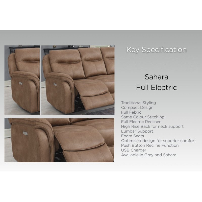 Claremount 3 Seater Electric Sofa - Buy Furniture Online | Modern Furniture USA & Gulf