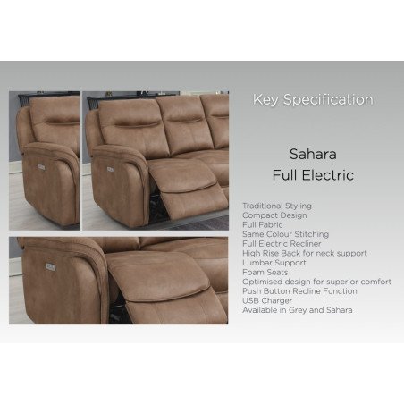 Claremount 3 Seater Electric Sofa - Buy Furniture Online | Modern Furniture USA & Gulf