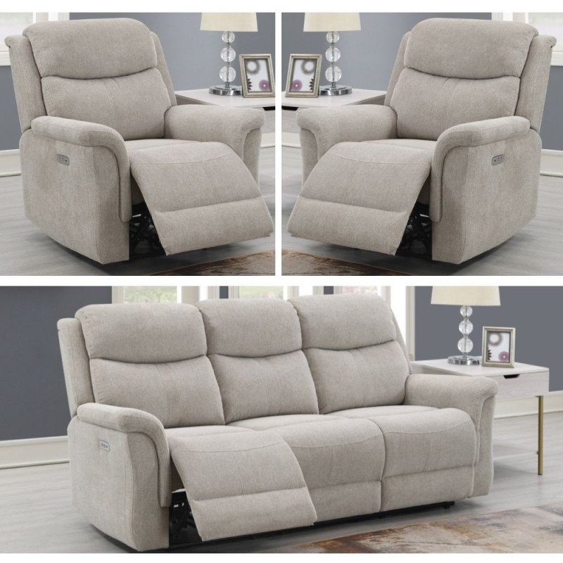 Faringdon Electric  3+1+1 Sofa Set- Beige - Buy Furniture Online | Modern Furniture USA & Gulf