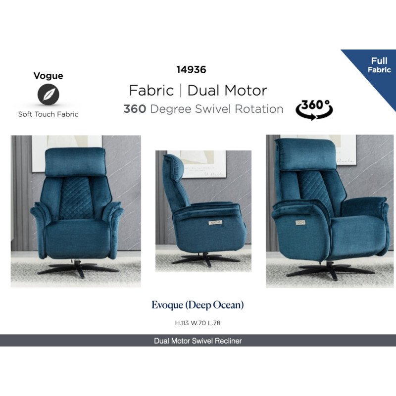 Evoque Dual Motor Electric Swivel Armchair - Buy Furniture Online | Modern Furniture USA & Gulf