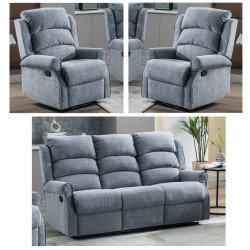 Drancy 3+1+1 Manual Recliner Sofa Set - Buy Furniture Online | Modern Furniture USA & Gulf