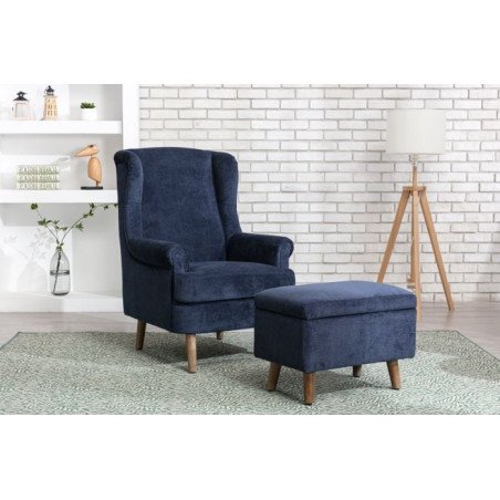 Granada Footstool -Navy - Buy Furniture Online | Modern Furniture USA & Gulf