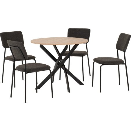 Sheldon Round Wooden Top Dining Set - Buy Furniture Online | Modern Furniture USA & Gulf