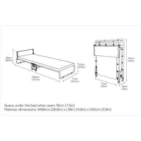 Jay-Be Revolution Folding Bed with Memory e-Fibre Mattress - Buy Furniture Online | Modern Furniture USA & Gulf