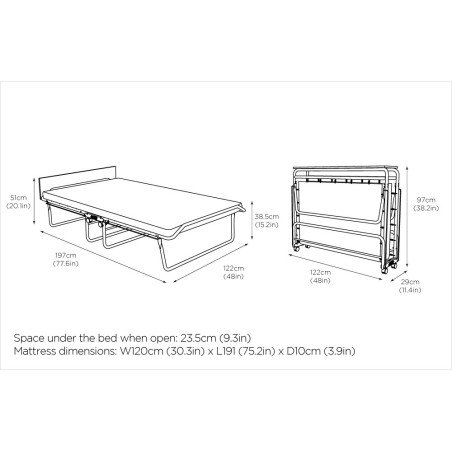 Jay-Be Supreme Auto Folding Bed with Micro e-Pocket Sprung Mattress - Buy Furniture Online | Modern Furniture USA & Gulf