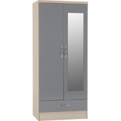 Nevada 2 Door Mirrored Wardrobe - Buy Wardrobe Online | Modern Furniture USA & Gulf