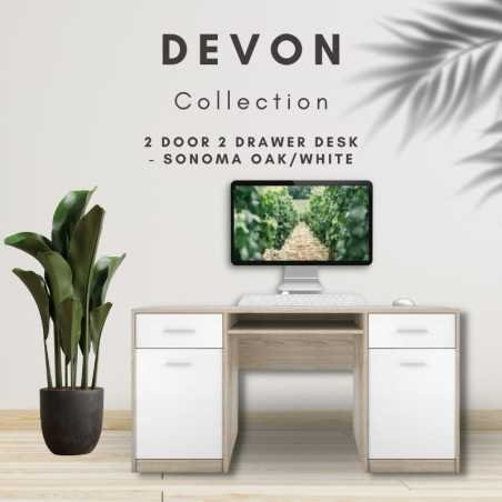 Devon 2 Door 2 Drawer Desk - Buy Office Desk Online | Modern Furniture USA & Gulf