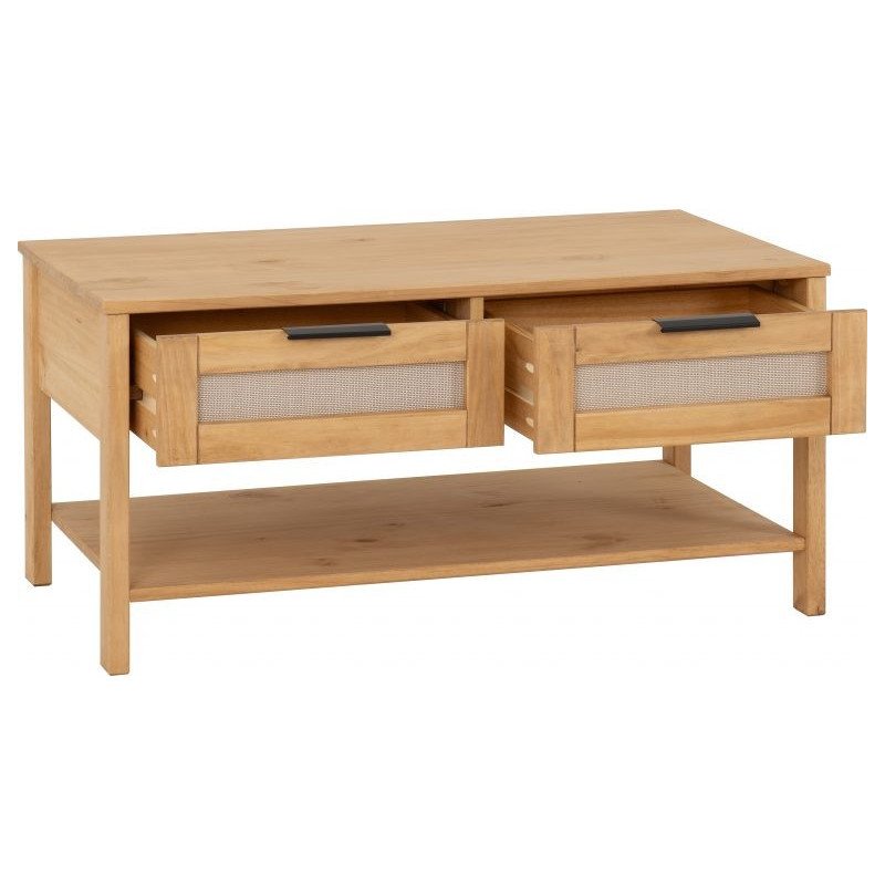 Corona Rattan 2 Drawer Coffee Table - Buy Coffee Table Online | Modern Furniture USA & Gulf