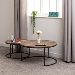 Quebec Round Coffee Table Set - Buy Coffee Table Online | Modern Furniture USA & Gulf