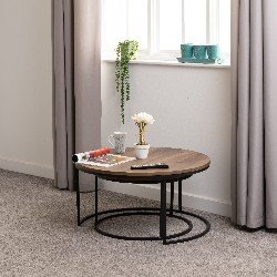 Quebec Round Coffee Table Set - Buy Coffee Table Online | Modern Furniture USA & Gulf 2