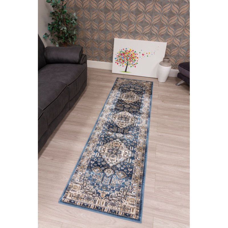 Aziza Medallion Blue Rug - Buy Furniture Online | Modern Furniture USA & Gulf