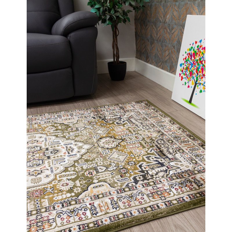 Aziza Medallion Green Rug - Buy Furniture Online | Modern Furniture USA & Gulf