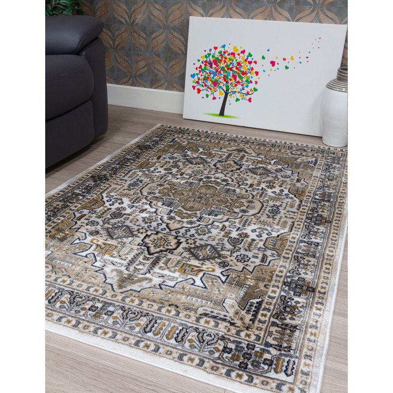 Aziza Medallion Natural Rug - Buy Furniture Online | Modern Furniture USA & Gulf
