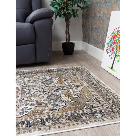 Aziza Medallion Natural Rug - Buy Furniture Online | Modern Furniture USA & Gulf