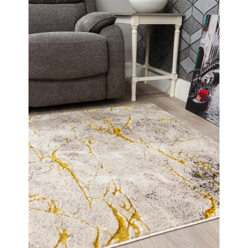 Glitz Marble Ochre Rug - Buy Furniture Online | Modern Furniture USA & Gulf
