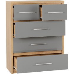 Seville 3+2 Drawer Chest - Buy Chest of Drawers Online | Modern Furniture USA & Gulf 2
