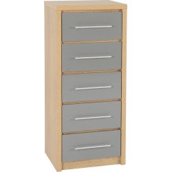 Seville 5 Drawer Narrow Chest - Buy Chest of Drawers Online | Modern Furniture USA & Gulf