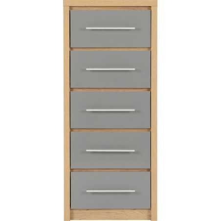 Seville 5 Drawer Narrow Chest - Buy Chest of Drawers Online | Modern Furniture USA & Gulf