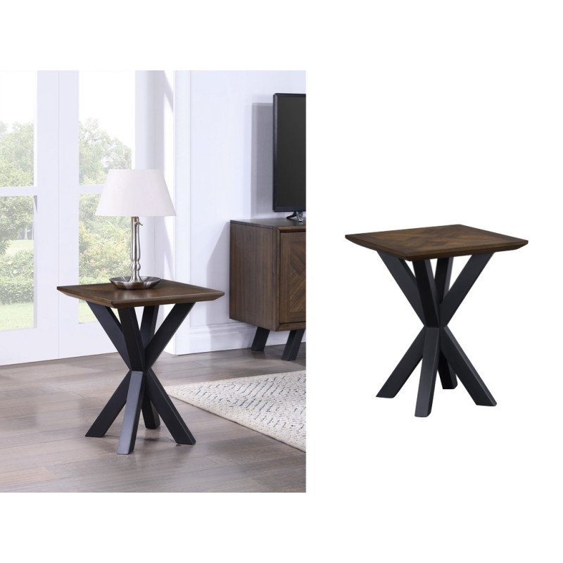 Nevada Square Lamp Table with Parquet Top - Buy Furniture Online | Modern Furniture USA & Gulf