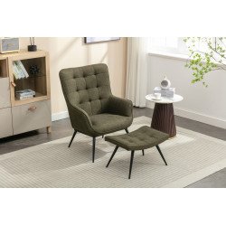 Katelyn Accent Chair with Stool - Buy Furniture Online | Modern Furniture USA & Gulf