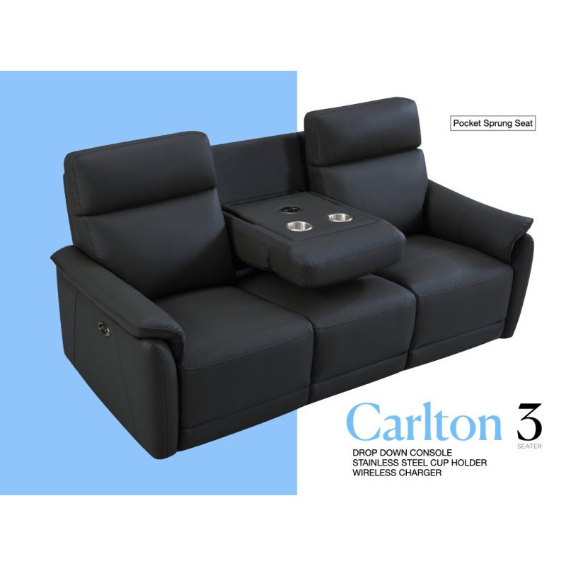 Carlton Electric Recliner 3+1+1 Sofa Set - Buy Furniture Online | Modern Furniture USA & Gulf