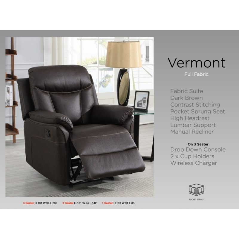 Vermont 3+1+1 Recliner Sofa Set - Buy Furniture Online | Modern Furniture USA & Gulf