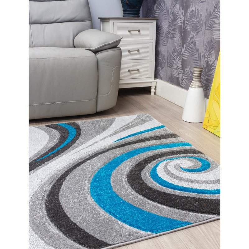 Samba Spirals Teal Rugs - Buy Furniture Online | Modern Furniture USA & Gulf