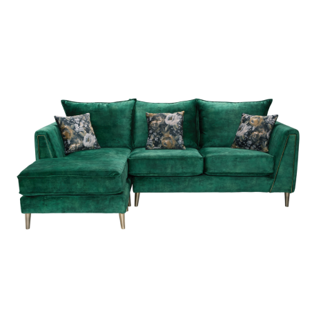 Bohemia 4 Seater Lounger Sofa | Gold-Olive Scatter Cushions - Buy Furniture Online | Modern Furniture USA & Gulf