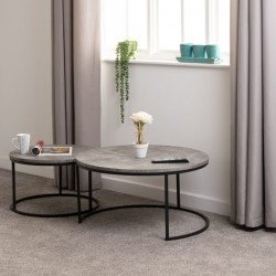Athens Round Coffee Table Set - Buy Coffee Table Online | Modern Furniture USA & Gulf 2