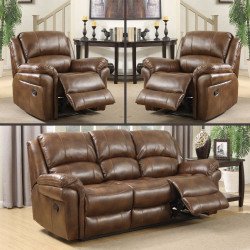 Farnham Manual 3+1+1  Sofa Set -Tan - Buy Furniture Online | Modern Furniture USA & Gulf