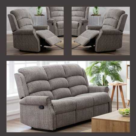 Drancy 3+1+1 Manual Recliner Sofa Set - Buy Furniture Online | Modern Furniture USA & Gulf
