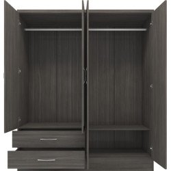 Nevada 4 Door 2 Drawer Wardrobe - Buy Wardrobe Online | Modern Furniture USA & Gulf 2