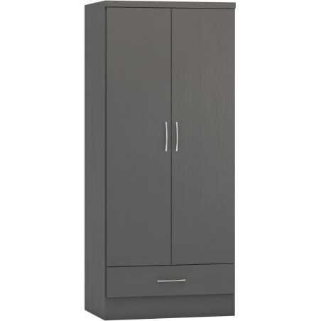Nevada 2 Door 1 Drawer Wardrobe Bedroom Set - Buy Wardrobe Online | Modern Furniture USA & Gulf