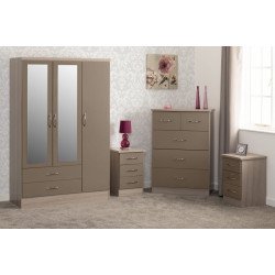 Nevada 3 Door 2 Drawer Wardrobe Wardrobe Bedroom Set - Buy Wardrobe Online | Modern Furniture USA & Gulf