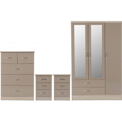 Nevada 3 Door 2 Drawer Wardrobe Wardrobe Bedroom Set - Buy Wardrobe Online | Modern Furniture USA & Gulf 2