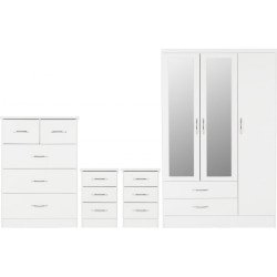 Nevada 3 Door 2 Drawer Wardrobe Wardrobe Bedroom Set - Buy Wardrobe Online | Modern Furniture USA & Gulf 2