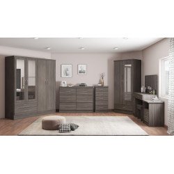 Nevada 3 Door 2 Drawer Wardrobe Bedroom Set - Buy Wardrobe Online | Modern Furniture USA & Gulf