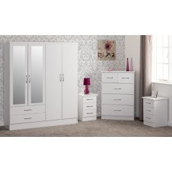 Nevada 4 Door 2 Drawer Wardrobe Bedroom Set - Buy Wardrobe Online | Modern Furniture USA & Gulf