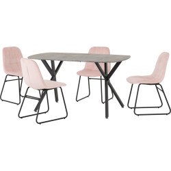 Athens Rectangular Dining Set with Lukas Chairs - Buy Furniture Online | Modern Furniture USA & Gulf