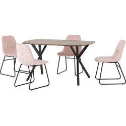 Athens Rectangular Dining Set with Lukas Chairs - Buy Furniture Online | Modern Furniture USA & Gulf
