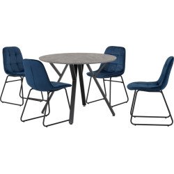Athens Round Dining Set with Lukas Chairs - Buy Furniture Online | Modern Furniture USA & Gulf