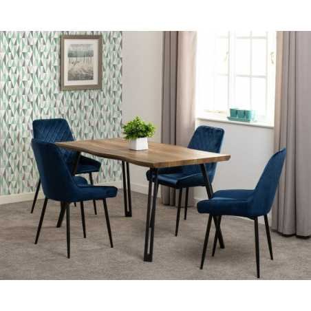 Quebec Wave Edge Table with Avery Chairs Dining Set - Buy Furniture Online | Modern Furniture USA & Gulf
