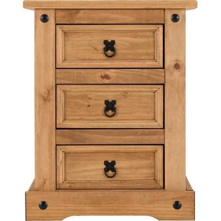 Corona 3 Drawer Bedside - Buy Furniture Online | Modern Furniture USA & Gulf