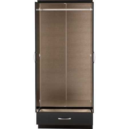 Nevada Mirrored 2 Door 1 Drawer Wardrobe - Buy Wardrobe Online | Modern Furniture USA & Gulf