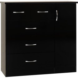 Nevada 5 Drawer Low Wardrobe - Buy Wardrobe Online | Modern Furniture USA & Gulf