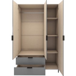 Madrid 3 Door 2 Drawer Wardrobe - Buy Wardrobe Online | Modern Furniture USA & Gulf 2
