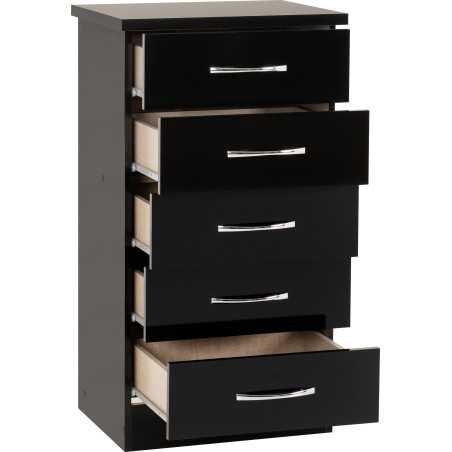 Nevada 5 Drawer Narrow Chest - Buy Chest of Drawers Online | Modern Furniture USA & Gulf